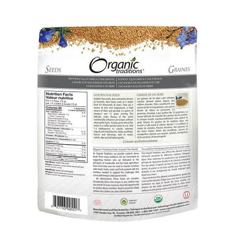 Organic Traditions Golden Flax Seeds 454 grams - YesWellness.com