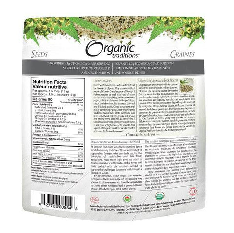 Organic Traditions Hemp Hearts 227 grams - YesWellness.com