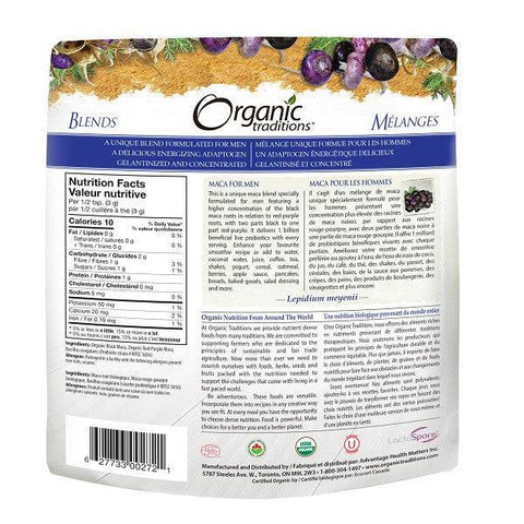 Organic Traditions Maca for Men with Probiotics 150g - YesWellness.com
