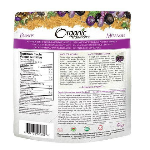 Organic Traditions Maca for Women with Probiotics 150g - YesWellness.com