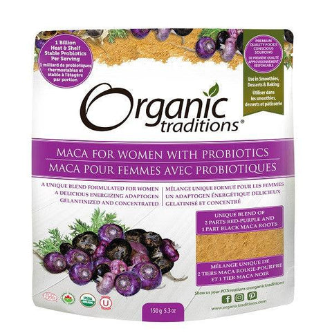 Organic Traditions Maca for Women with Probiotics 150g - YesWellness.com