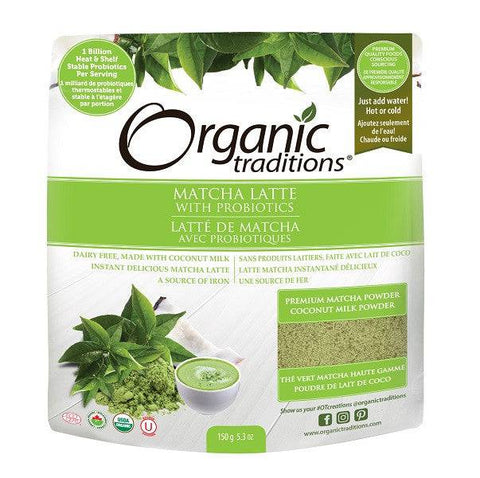 Expires December 2025 Clearance Organic Traditions Matcha Latte with Probiotics 150g