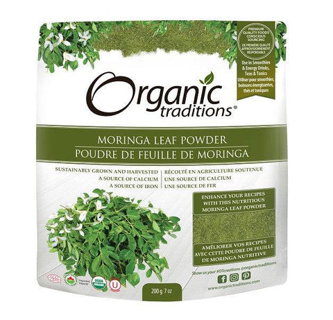 Organic Traditions Moringa Leaf Powder 200 grams - YesWellness.com