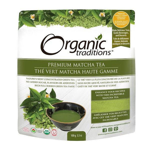 Organic Traditions Premium Matcha Tea 100 grams - YesWellness.com