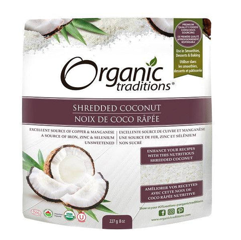Expires June 2024 Clearance Organic Traditions Shredded Coconut 227 grams - YesWellness.com