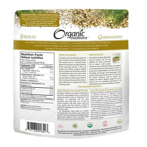 Organic Traditions Sprouted Quinoa 340 grams - YesWellness.com