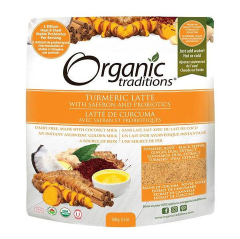 Organic Traditions Turmeric Latte with Probiotics 150g - YesWellness.com