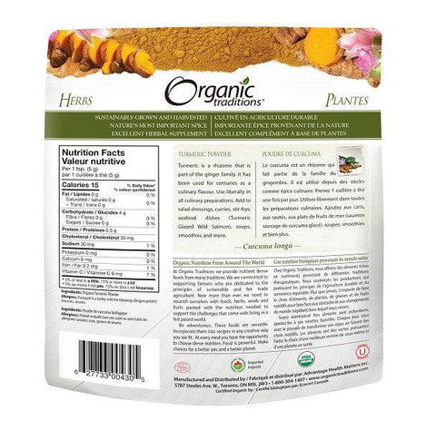 Organic Traditions Turmeric Powder 200 grams - YesWellness.com