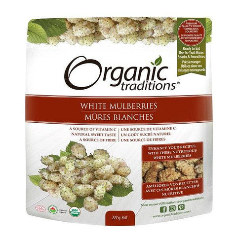 Organic Traditions White Mulberries 227 grams - YesWellness.com