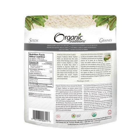 Organic Traditions Whole Psyllium Flakes 340g - YesWellness.com