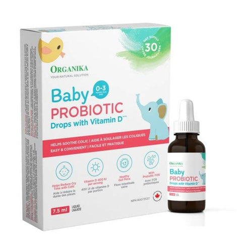 Organika Baby Probiotic Drops with Vitamin D 7.5 ml - YesWellness.com