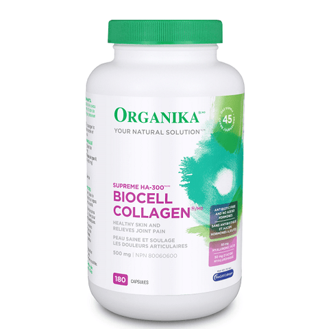Organika Biocell Collagen Supreme HA 300 500mg 180 Capsules - YesWellness.com