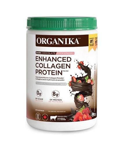 Organika Dark Chocolate Strawberry Enhanced Collagen Protein 252g - YesWellness.com