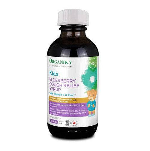Organika Kids Elderberry Cough Relief Syrup Honey Flavour 100ml - YesWellness.com