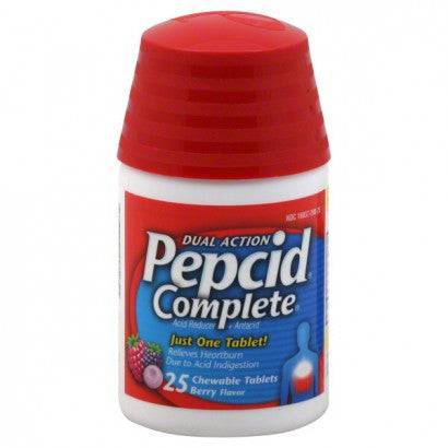Pepcid Complete Dual Action Berry Tablets - 25 Chewable Tablets - YesWellness.com
