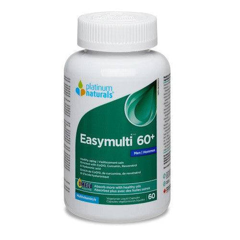 Expires January 2026 Clearance Platinum Naturals Easymulti 60+ for Men 60 Softgels