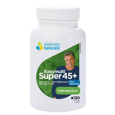 Expires March 2026 Clearance Platinum Naturals Super Easymulti 45+ Multivitamin for Men 120 Softgels