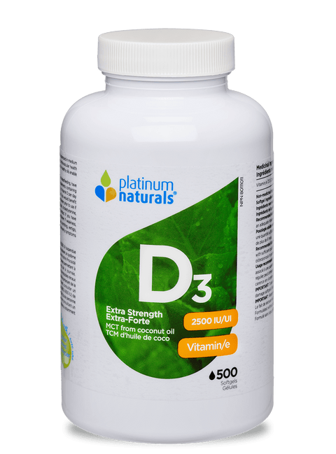 Platinum Naturals Vitamin D3 2500IU Extra Strength Softgels - YesWellness.com