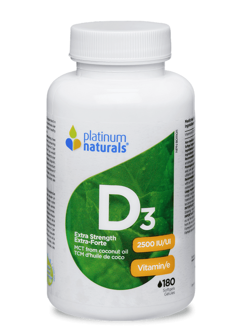 Expires July 2024 Clearance Platinum Naturals Vitamin D3 2500IU Extra Strength 180Softgels - YesWellness.com