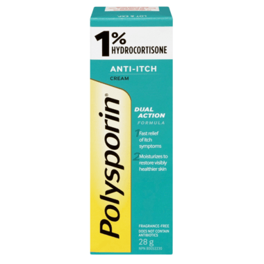 Polysporin 1% Hydrocortisone Anti-Itch Cream 28g - YesWellness.com
