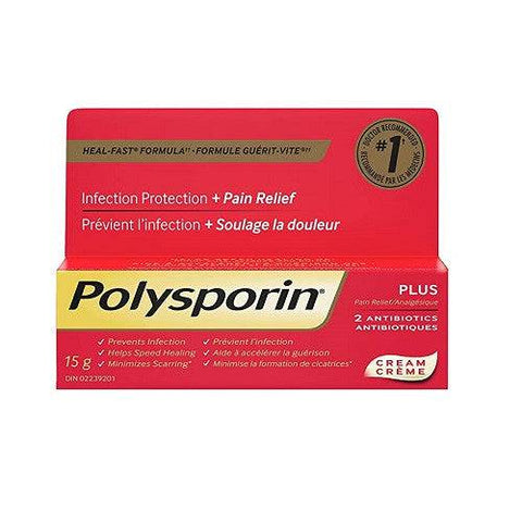 Polysporin Antibiotic Plus Pain Relief Cream - YesWellness.com