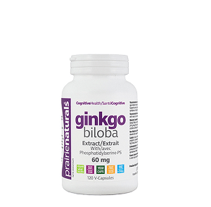 Expires February 2026 Clearance Prairie Naturals Ginkgo Biloba Extract with Phosphatidylserine 60mg 120 V-Capsules