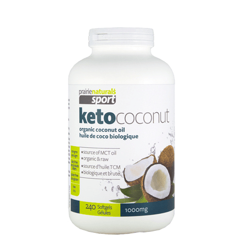 Prairie Naturals Sport KetoCoconut Orgnaic Coconut Oil 1000mg 240 soft gels - YesWellness.com