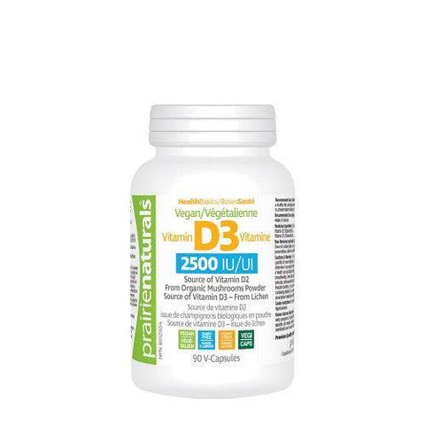 Expires January 2026 Clearance Prairie Naturals Vegan Vitamin D3 2500 IU 90 Veg Capsules