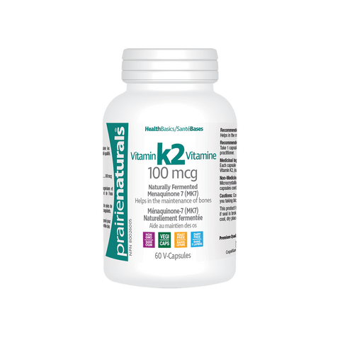 Expires February 2026 Clearance Prairie Naturals Vitamin K2 100 mcg 60 V-Capsules
