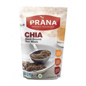 Prana Organic Ground Black Chia Seeds 200 grams - YesWellness.com