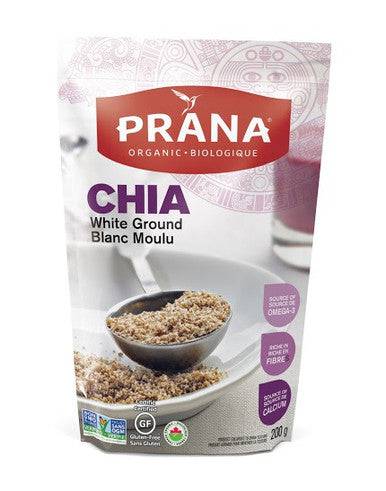Prana Organic Ground White Chia Seeds 200 grams - YesWellness.com