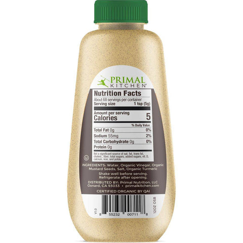 Primal Kitchen Organic Spicy Brown Mustard 325ml - YesWellness.com