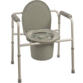 ProBasics Three-in-One Steel Commode with Plastic Armrests - YesWellness.com
