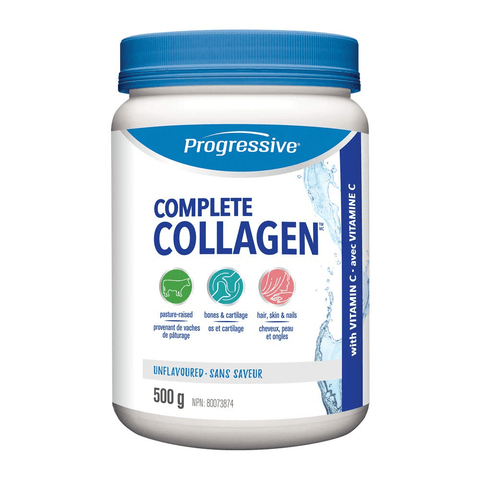 Expires July 2024 Clearance Progressive Complete Collagen with Vitamin C Unflavoured 500g - YesWellness.com