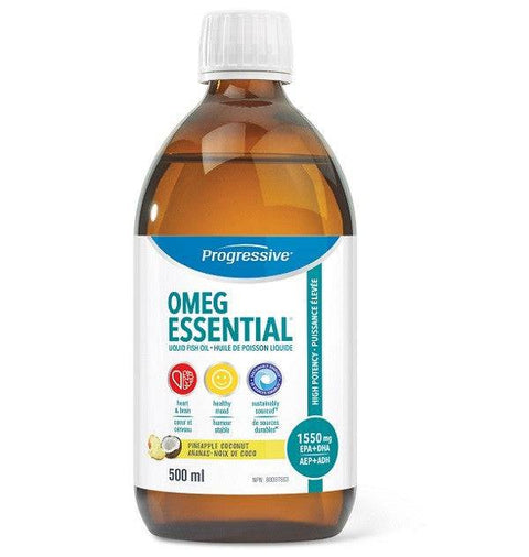 Progressive OmegEssential Liquid Fish Oil - Pineapple Coconut 500 mL - YesWellness.com