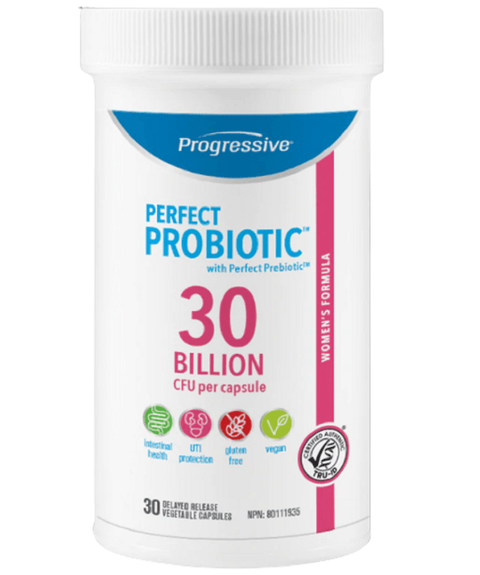 Progressive Perfect Probiotic 30 Billion CFU Women's Formula 30 Delayed Release Vegetable Capsules - YesWellness.com