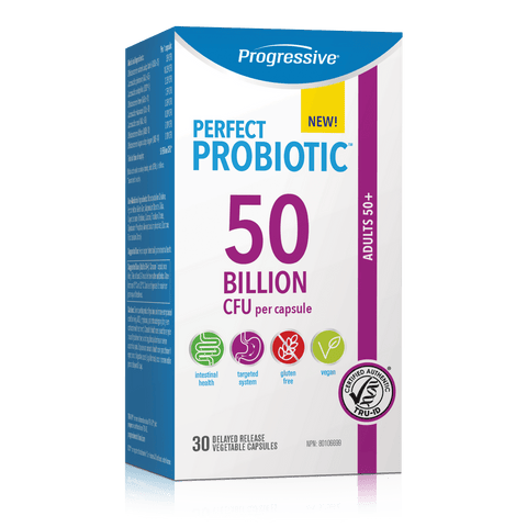 Expires March 2026 Clearance Progressive Perfect Probiotic 50 Billion Adults 50+ 30 Delayed Release Vegetable Capsules