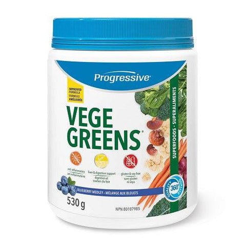 Expires January 2026 Clearance Progressive VegeGreens Powder 530 Grams Blueberry Medley