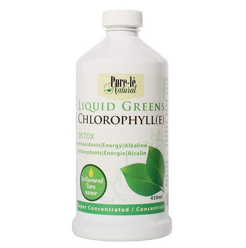 Expires April 2024 Clearance Pure-le Natural Liquid Greens Chlorophyll Super Concentrated - Unflavoured 450 mL - YesWellness.com
