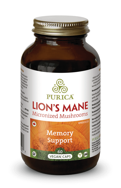 Purica Lion's Mane Micronized Mushrooms - Memory Support Vegan Caps - YesWellness.com