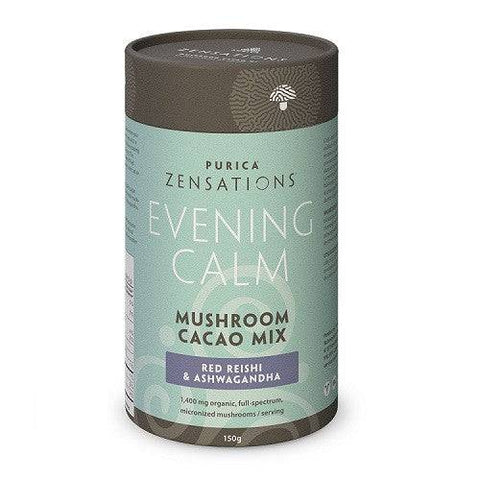 Purica Zensations Mushroom Cacao Mix - Evening Calm Red Reishi and Ashwagandha 150g - YesWellness.com