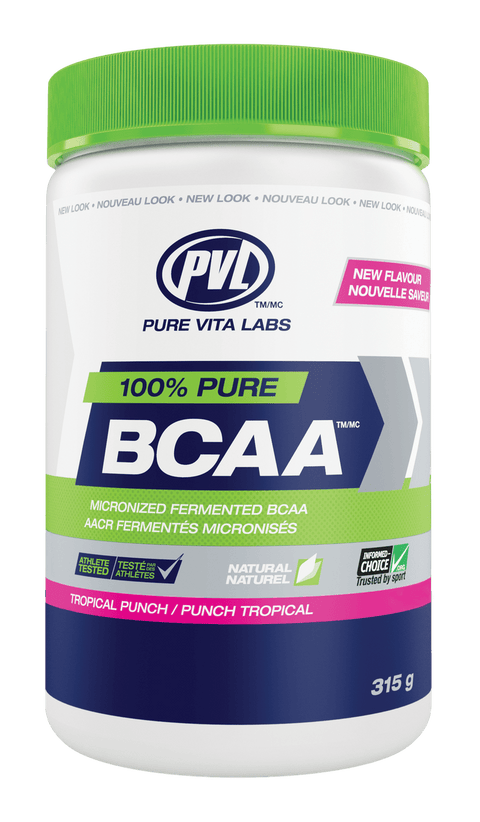 PVL 100% Pure BCAA Tropical Punch 315 Grams - YesWellness.com