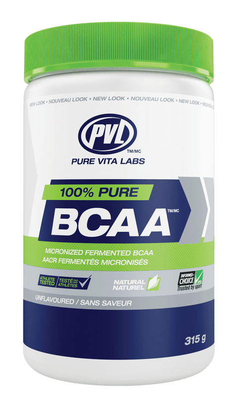 PVL 100% Pure BCAA Unflavoured 315 grams - YesWellness.com