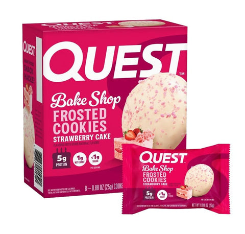 Expires February 2026 Clearance Quest Frosted Cookies 8 x 25g - Birthday Cake