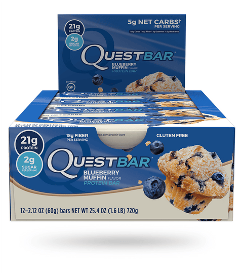 Quest Protein Bar Blueberry Muffin Bars 12 x 60g - YesWellness.com