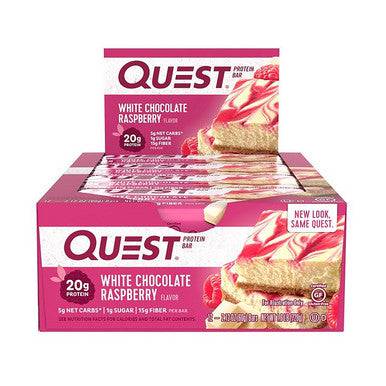 Quest Protein Bar White Chocolate Raspberry 12 Bars - YesWellness.com