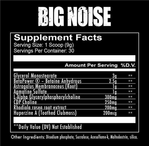 Redcon1 Big Noise Non-Stimulant Pump Formula 315g - YesWellness.com