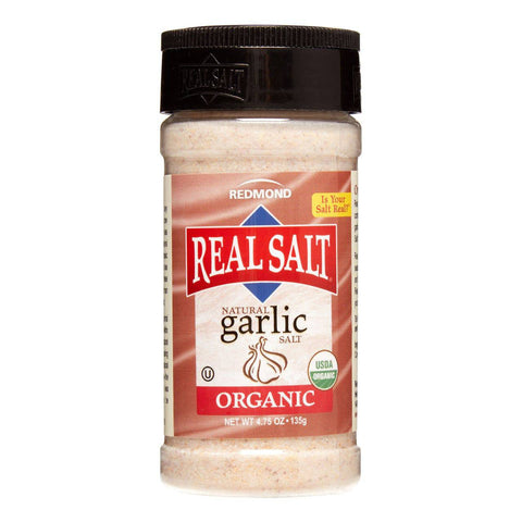 Redmond Real Salt Organic Garlic Salt 135 grams - YesWellness.com