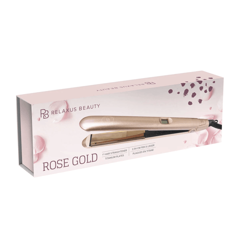 Relaxus Beauty Digital Titanium 1” Hair Straightener - Rose Gold - YesWellness.com