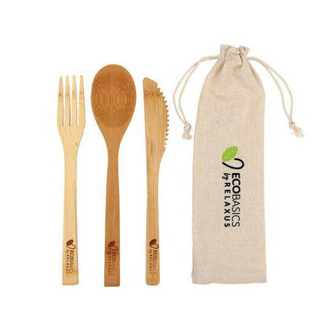 Relaxus EcoBasics Reusable Bamboo Cutlery - 3Pack Set - YesWellness.com